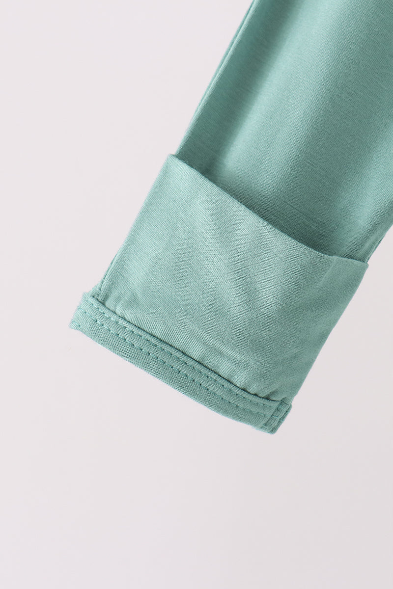 Zipper bamboo romper - Sage