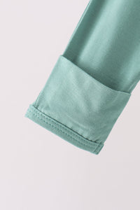 Zipper bamboo romper - Sage