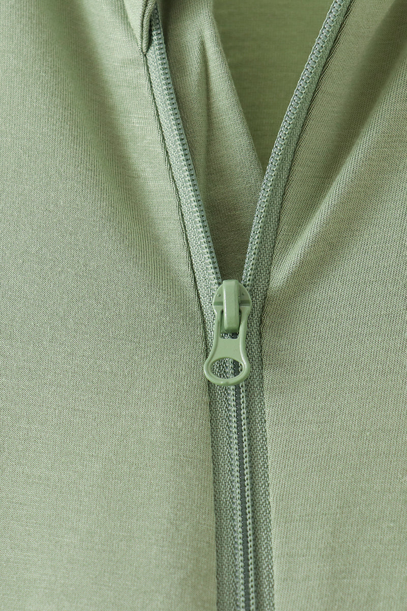 Zipper bamboo anti-slip romper - Green