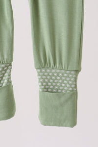 Zipper bamboo anti-slip romper - Green