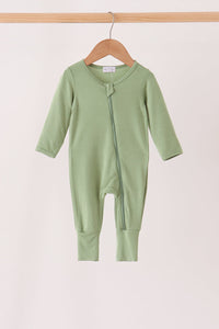 Zipper bamboo romper - Green
