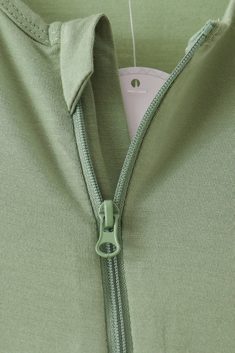 Zipper bamboo romper - Green