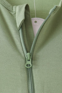 Zipper bamboo romper - Green