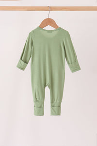Zipper bamboo romper - Green