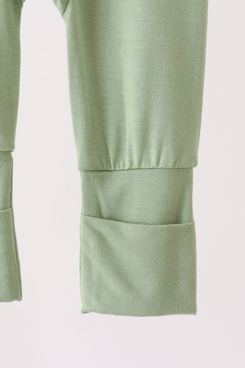 Zipper bamboo romper - Green