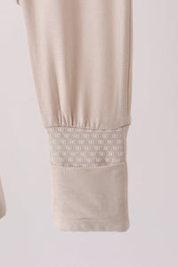Zipper bamboo anti-slip romper - Beige
