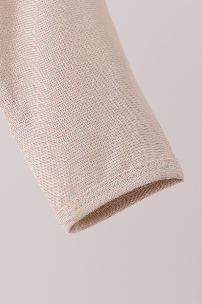 Zipper bamboo romper - Beige