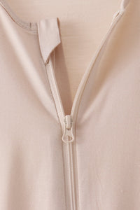 Zipper bamboo romper - Beige