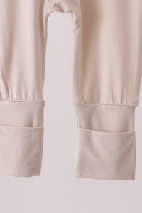 Zipper bamboo romper - Beige