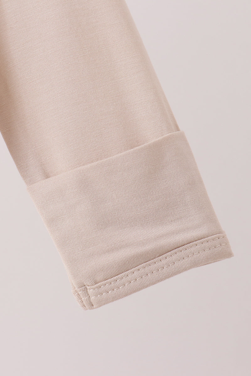 Zipper bamboo romper - Beige