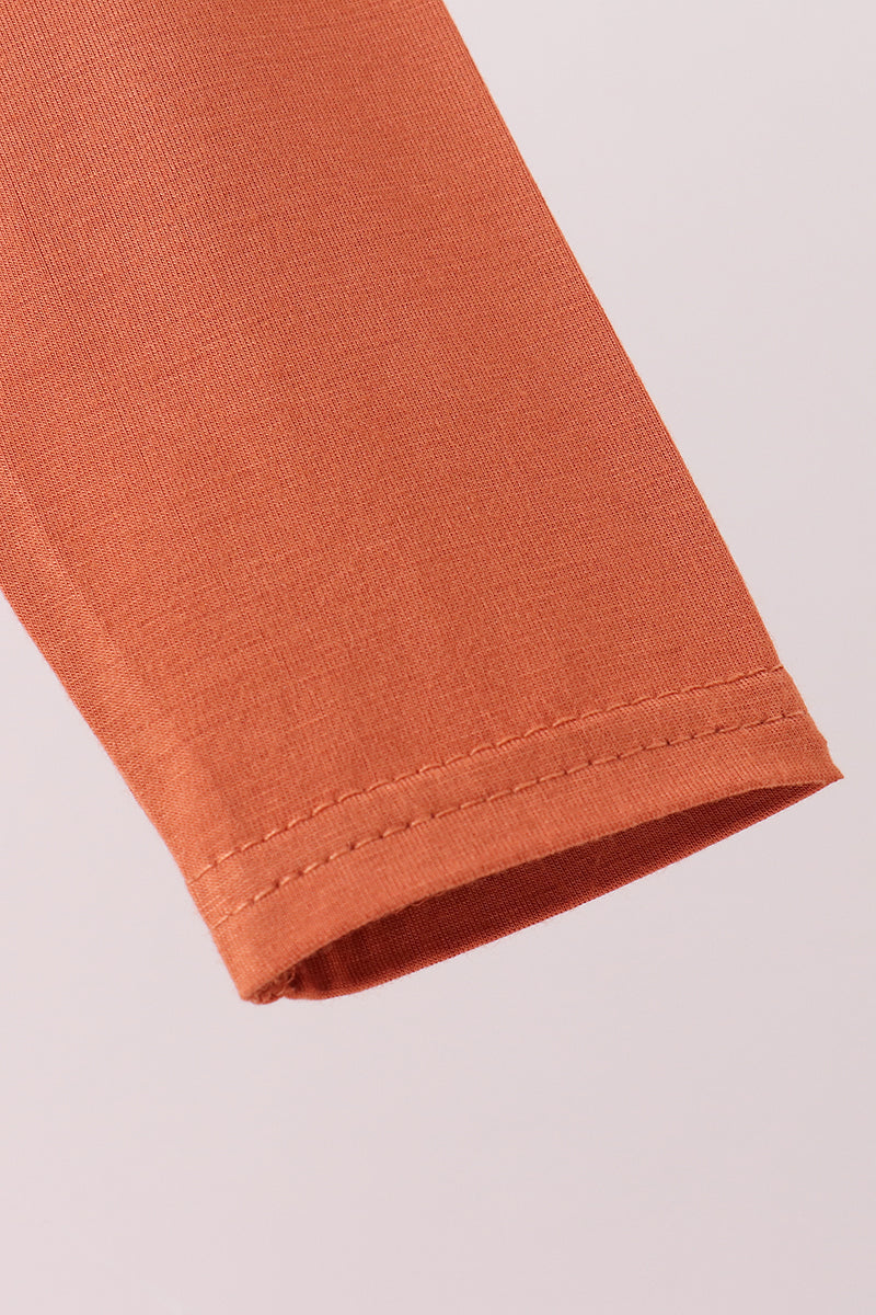 Zipper bamboo anti-slip romper - Caramel