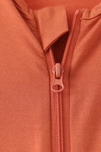 Zipper bamboo anti-slip romper - Caramel