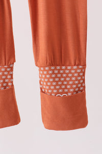Zipper bamboo anti-slip romper - Caramel