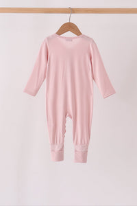 Pink ruffle zipper bamboo anti-slip romper – view 6