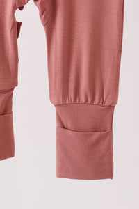 Dusty rose ruffle zipper bamboo romper – view 4