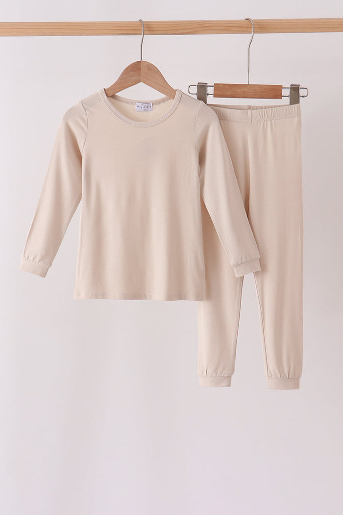 Beige bamboo pajama set – wholesale for boutiques | Honeydew USA