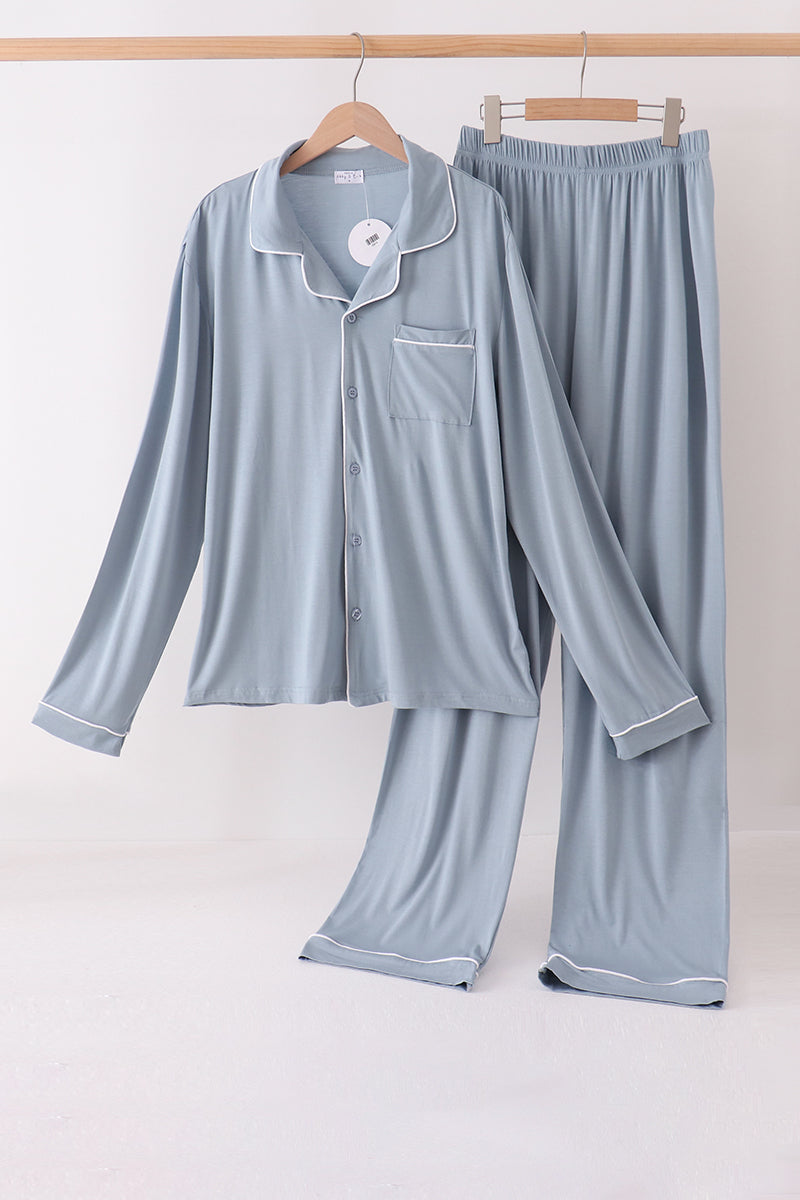 Blue bamboo mom pajama set – wholesale for boutiques | Honeydew USA