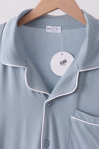 Blue bamboo mom pajama set – view 2