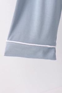Blue bamboo mom pajama set – view 5
