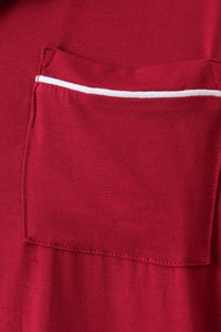 Burgundy bamboo mom pajama set – view 4