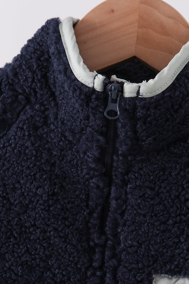 Fleece zipper jacket - Navy