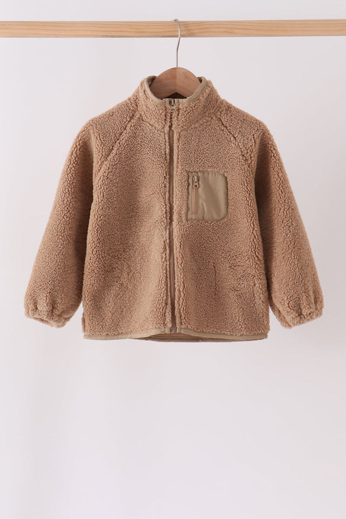 Fleece zipper jacket - Beige