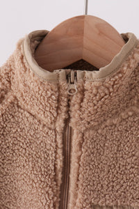 Fleece zipper jacket - Beige