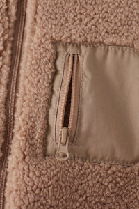Fleece zipper jacket - Beige