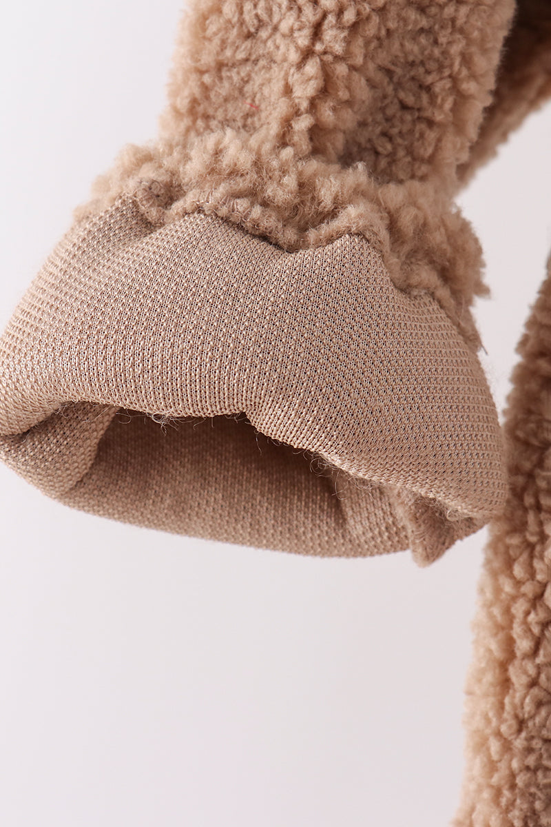 Fleece zipper jacket - Beige