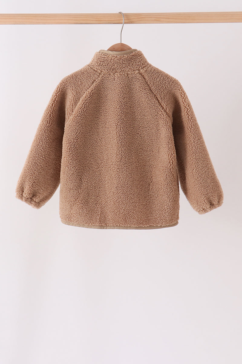 Fleece zipper jacket - Beige