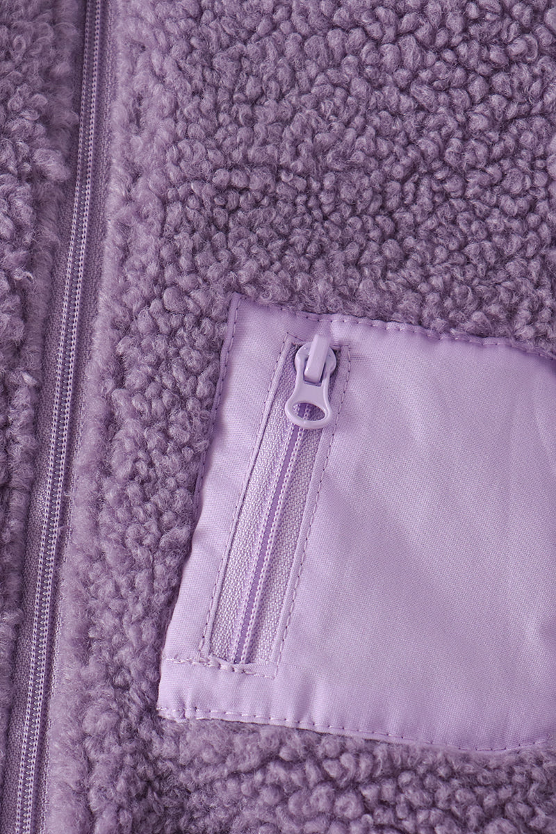Fleece zipper jacket - Purple