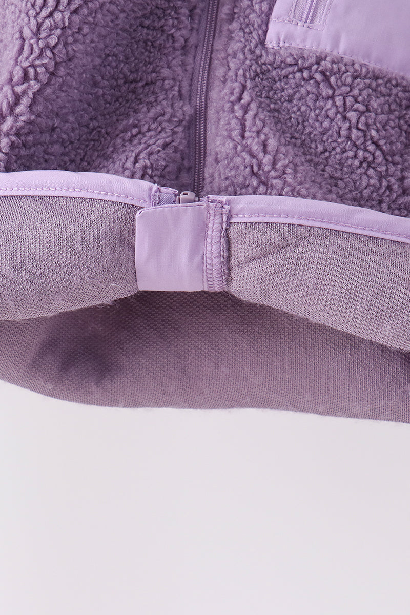 Fleece zipper jacket - Purple