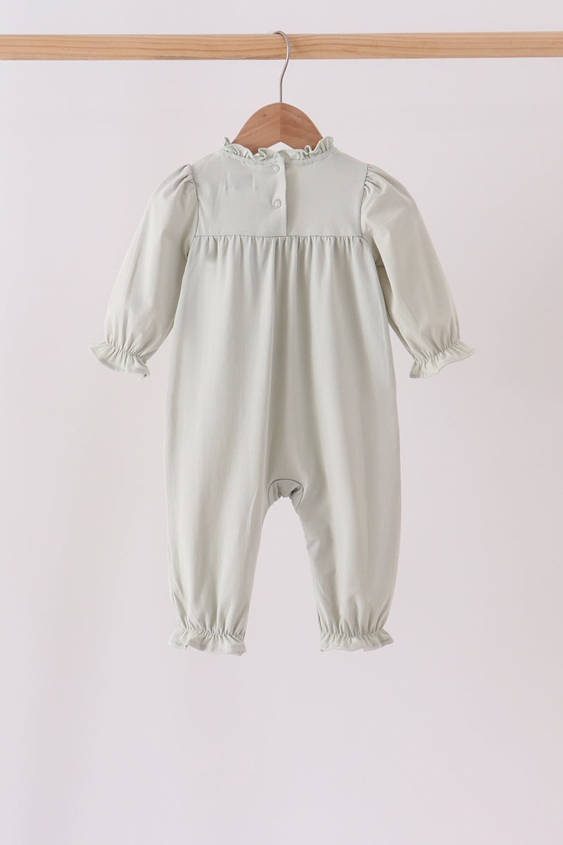 Turkey embroidery ruffle romper