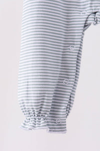 Turkey embroidery ruffle stripe romper