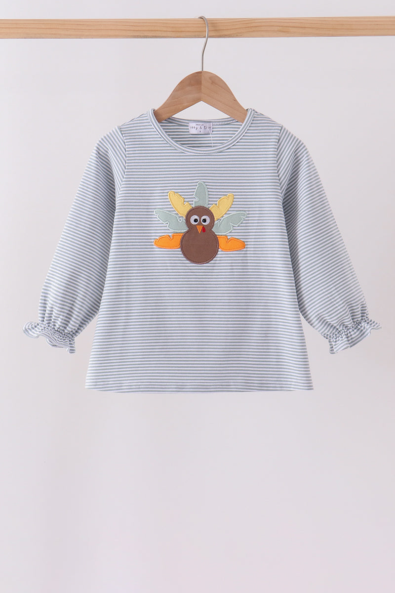Turkey embroidery stripe top