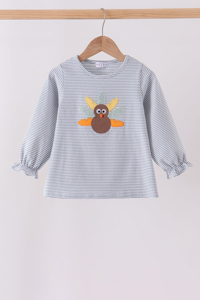 Turkey embroidery stripe top
