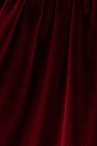Maroon velvet bow dress