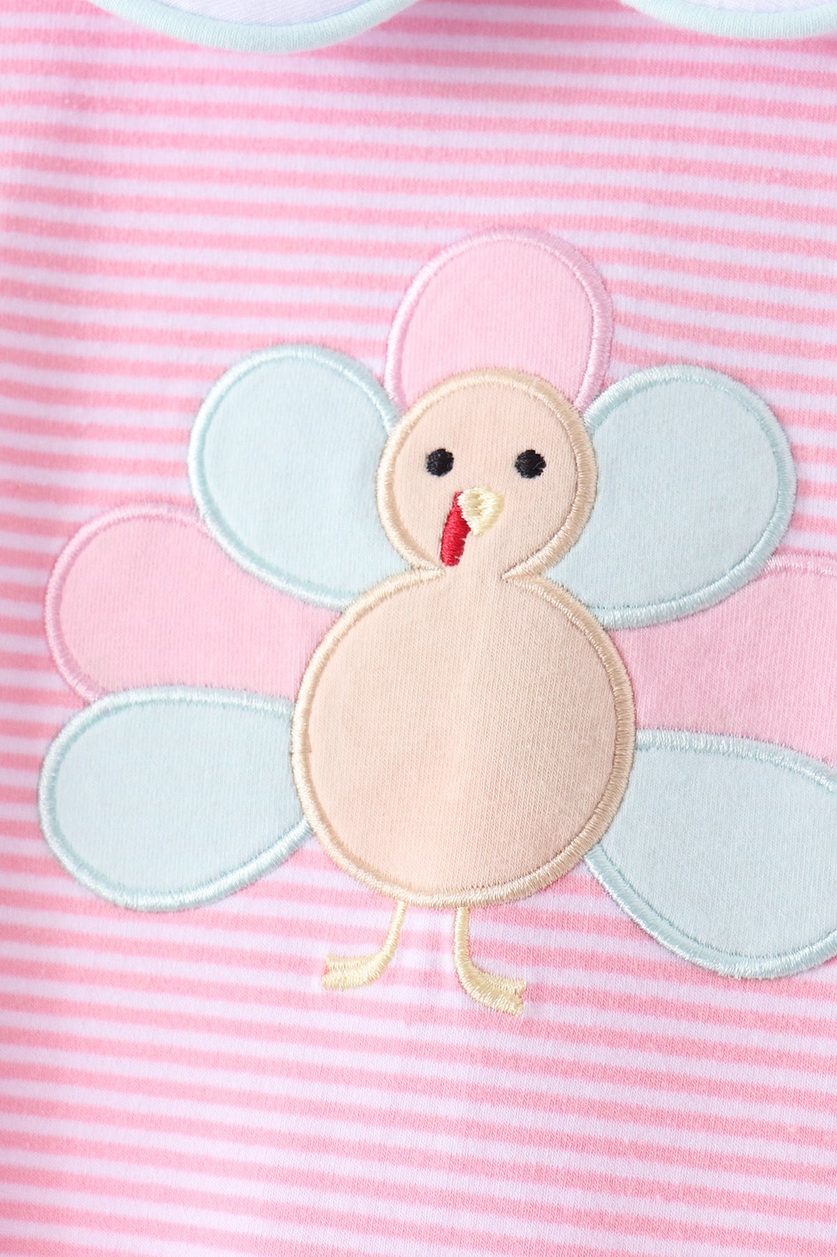 Turkey embroidery stripe romper