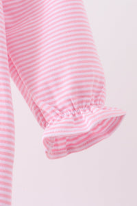 Turkey embroidery stripe romper