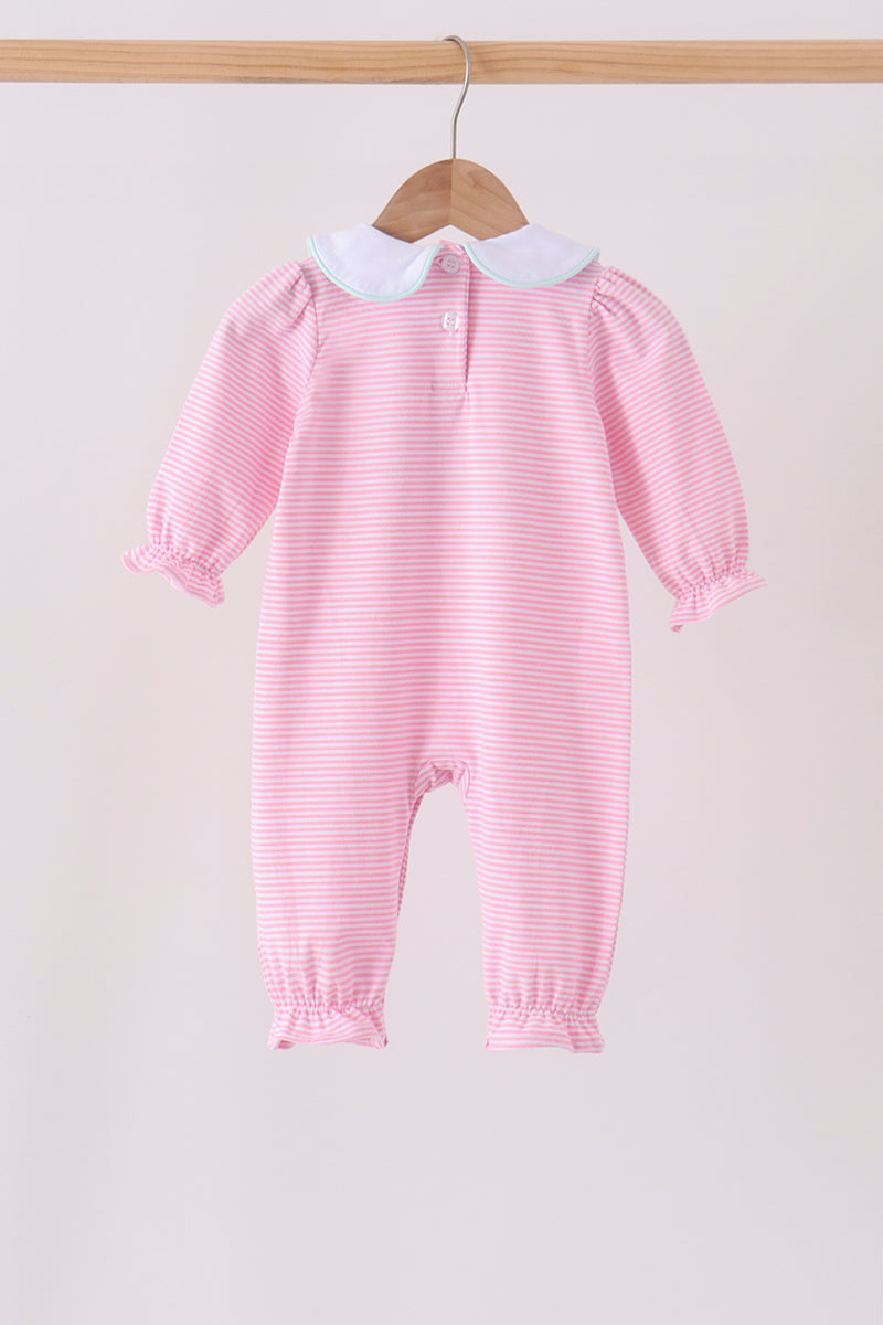 Turkey embroidery stripe romper