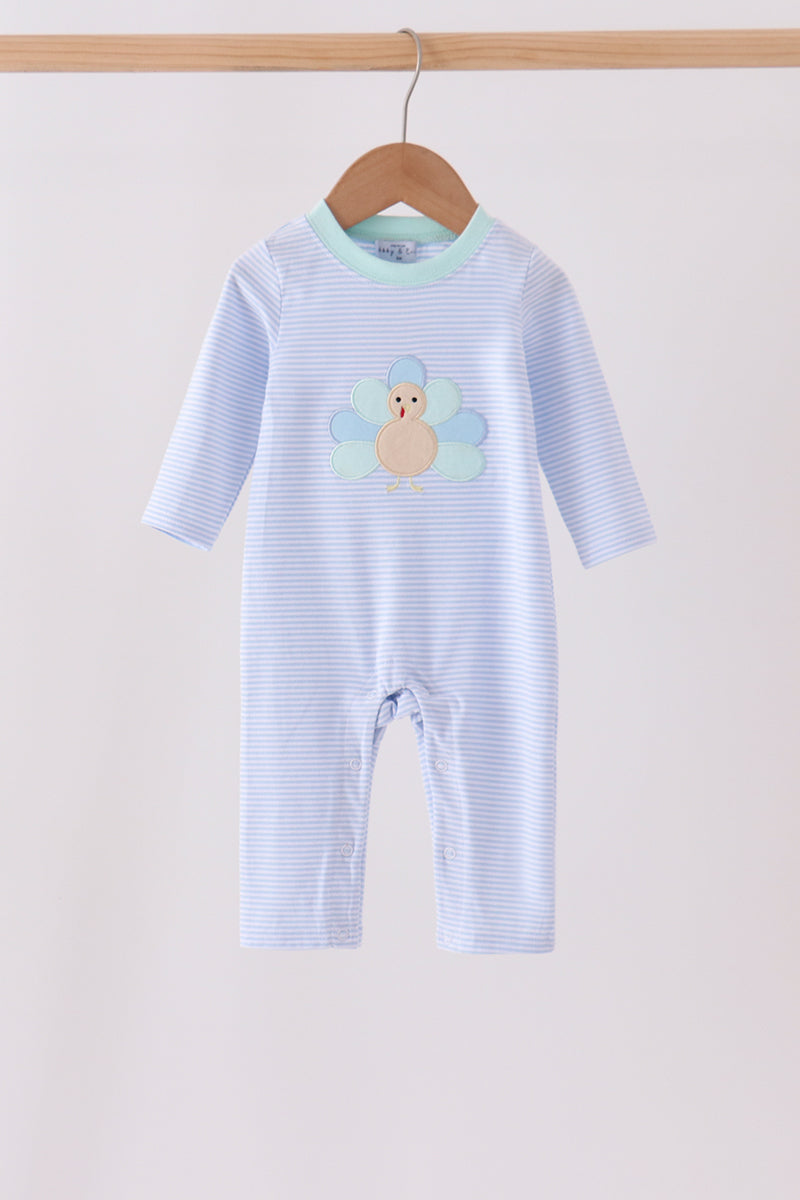 Turkey embroidery stripe romper