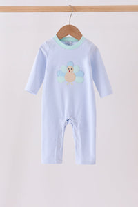 Turkey embroidery stripe romper