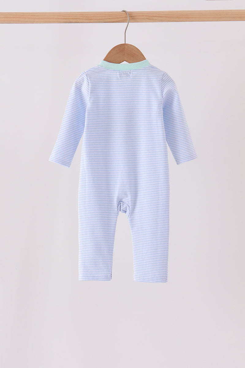 Turkey embroidery stripe romper