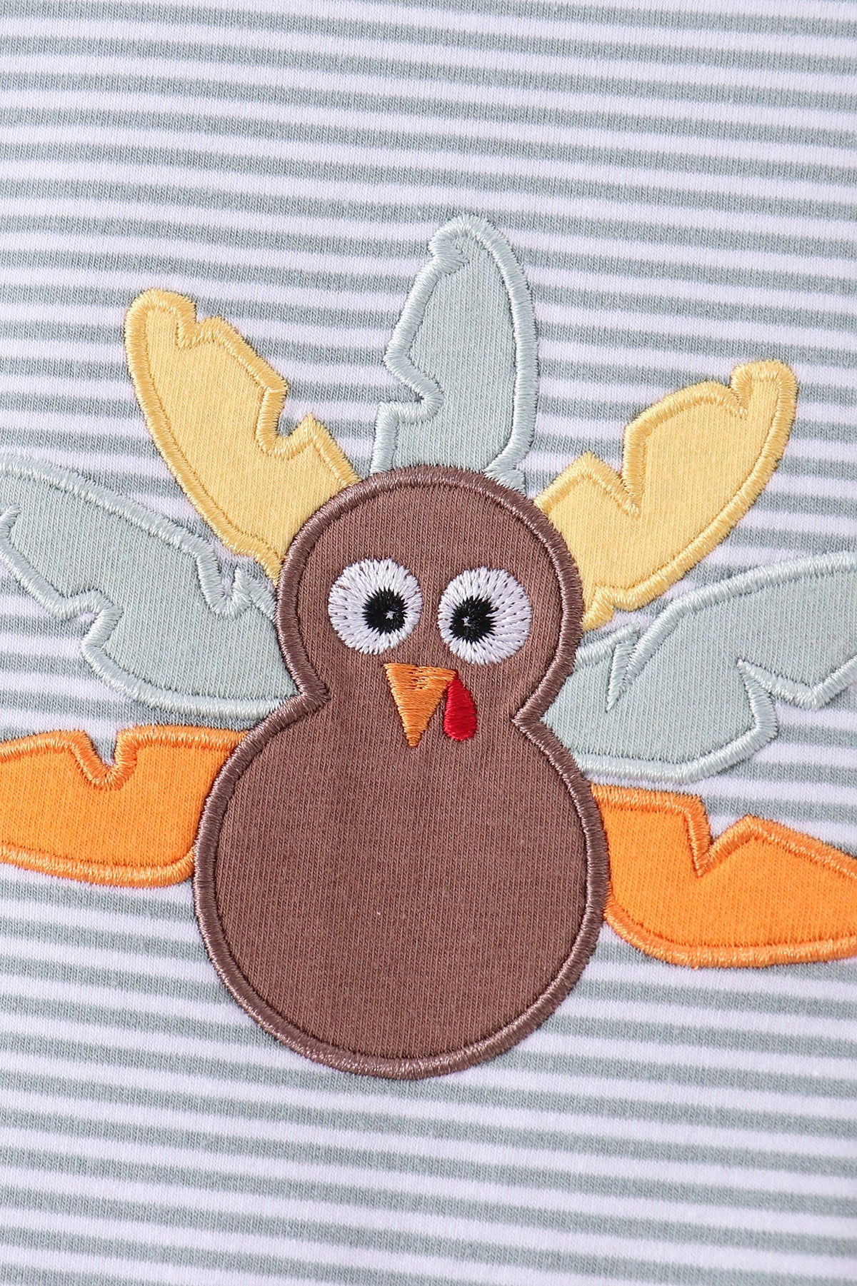Turkey embroidery stripe romper