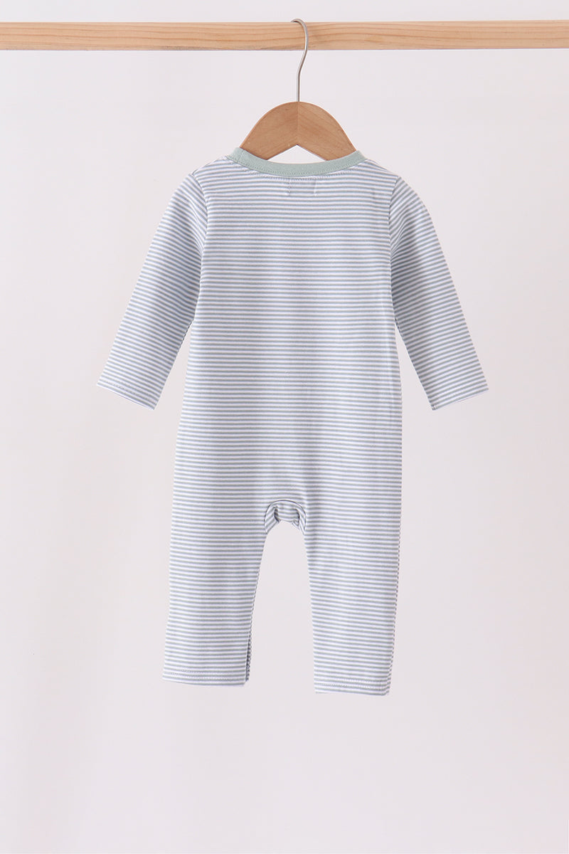 Turkey embroidery stripe romper