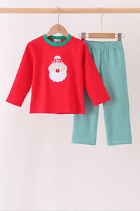 Santa embroidery pants set