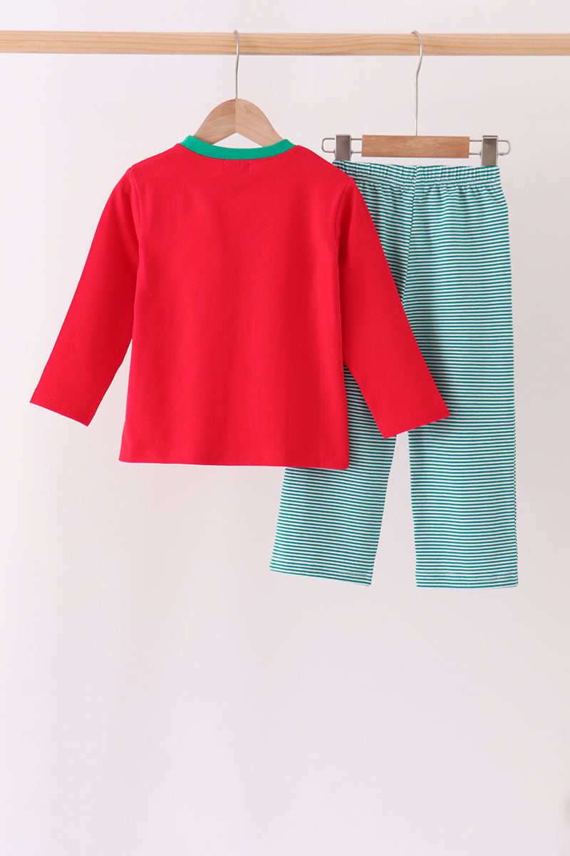 Santa embroidery pants set