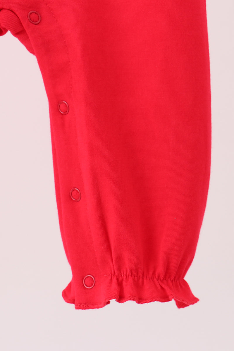 Santa embroidery ruffle romper