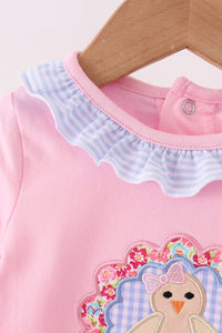 Turkey embroidery ruffle romper