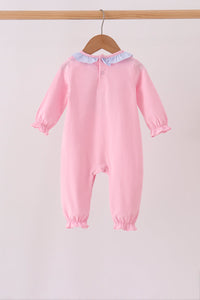 Turkey embroidery ruffle romper